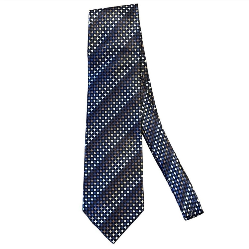 Harve Benard Mens Silk Tie Necktie Blue Multicolor Classic